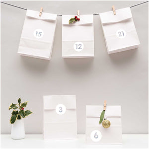 Paper Poetry Advent Calendar Set - White 24 bags