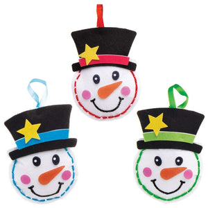 Snowman Decoration Sewing Kits (Pack of 3)