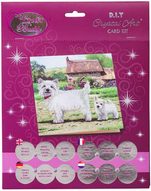 Crystal Art Card Kit - Westie Dogs