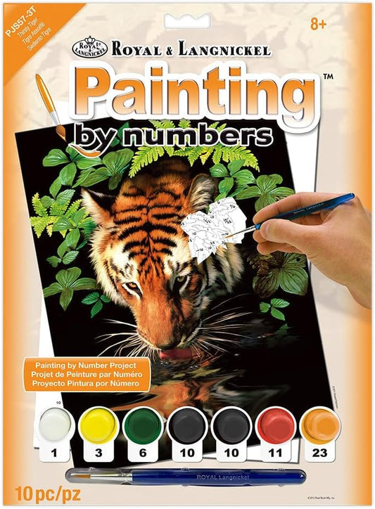 Paint By Numbers Junior Small - Thirsty Tiger