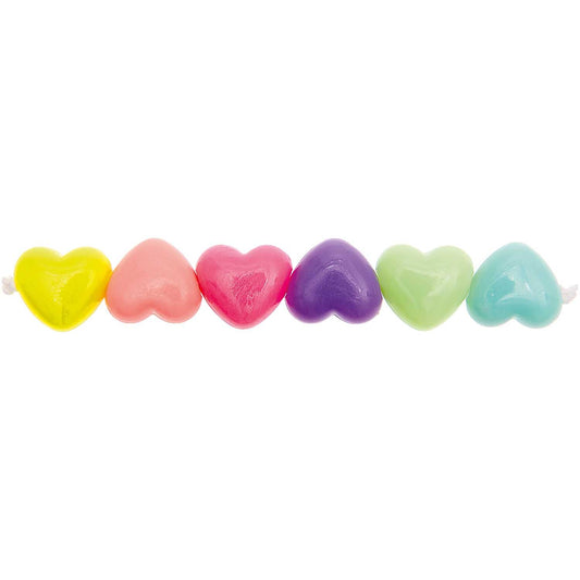 Heart Shape Beads - Pastel (10 Pack)