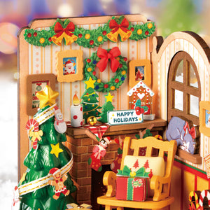 DIY Miniature Wooden Dollhouse - Christmas Fireplace