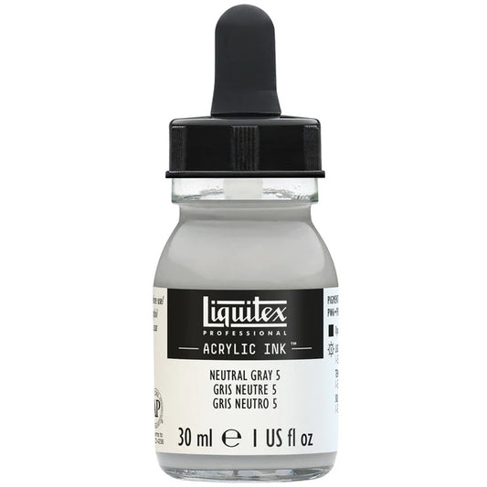 Liquitex Acrylic Ink 30ml - Neutral Grey 5