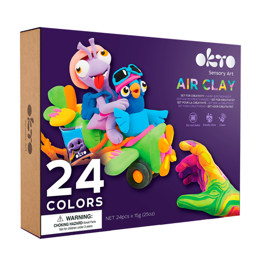 OKTO 24 Colours Set With Air ClaySet With Air Clay