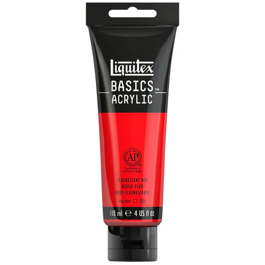 Liquitex Basics Acrylic 118ml - Fluorescent Red