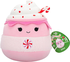 Squishmallows 7.5 Inch - Ethel the Pink Candy Cane Hot Chocolate