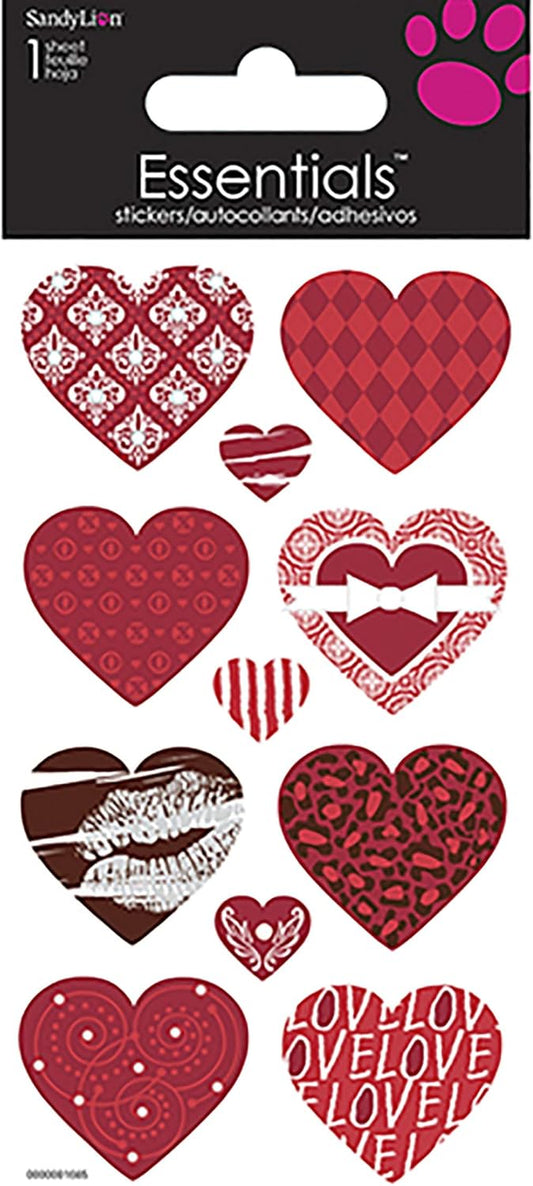 Essentials Sticker Sheet - Patterned Hearts