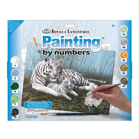 Painting By Numbers Junior Large - White Tigers in the Mist