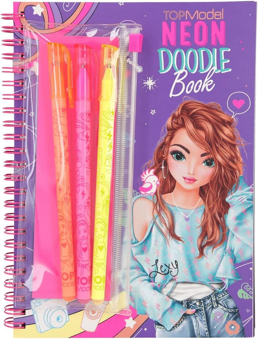 TOPModel Neon Doodle Book With Neon Pen Set