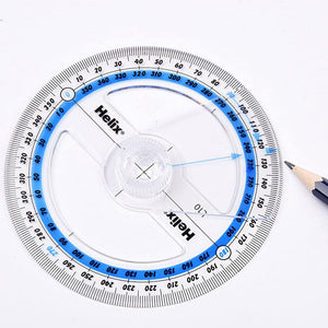 Helix 10cm 360 Degree Angle Measure Protractor