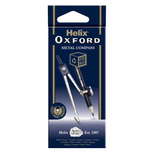 Helix Oxford Metal Compass and Pencil Black