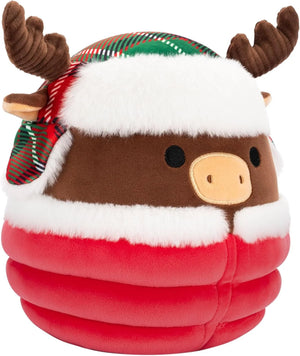 Squishmallows 7.5 Inch - Maurice the Brown Moose with Red Puffer Jacket