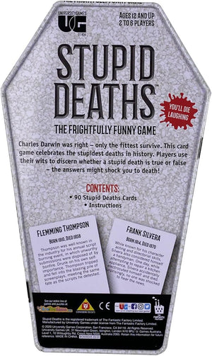 Stupid Deaths Card Game Coffin Tin