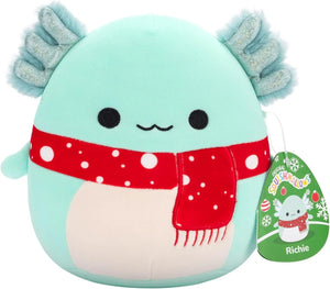 Squishmallows 7.5 Inch - Richie the Teal Axolotl with Red Scarf