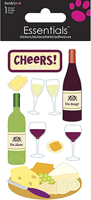 Essentials Sticker Sheet - Wine and Cheese