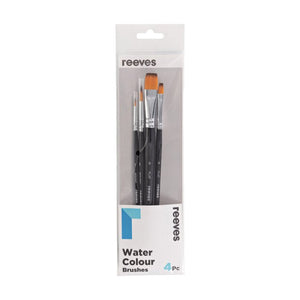 Reeves Watercolour Brushes Set - Short Handle (4 Pack)