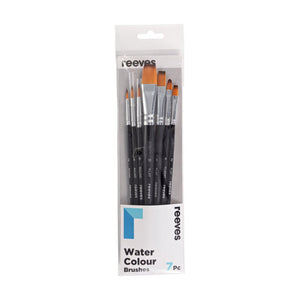 Reeves Watercolour Brush Set - Short Handle (7 Pack)