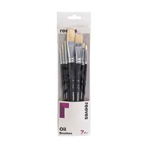 Reeves Oil Brush Brush Pack - Short Handle (7 Pack)