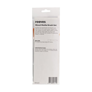 Reeves Mixed Media Short Handle Brushes Acrylic & Watercolour (3 Pack)