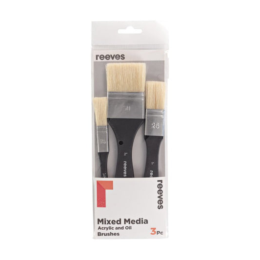 Reeves Mixed Media Brush Pack - Short Handle Acrylic and Oil