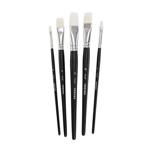 Reeves Acrylic Brush Pack - Short Handle Flat (5 Pack)