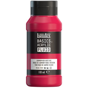 Liquitex Basics Acrylic Fluid Paint - Cadmium Red Deep Hue