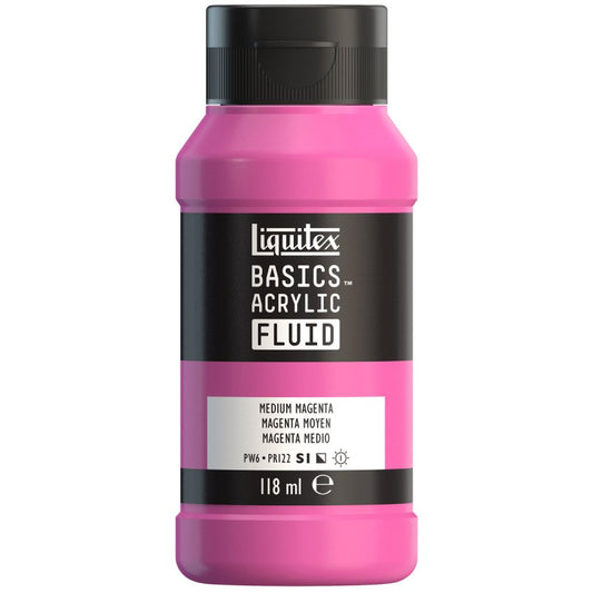 Liquitex Basics Acrylic Fluid Paint - Medium Magenta S1