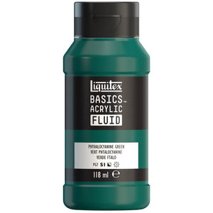 Liquitex Basics Acrylic Fluid Paint - Phthalocyanine Green