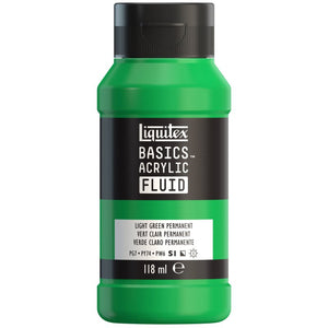 Liquitex Basics Acrylic Fluid Paint - Light Green Permanent