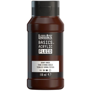 Liquitex Basics Acrylic Fluid Paint - Burnt Umber