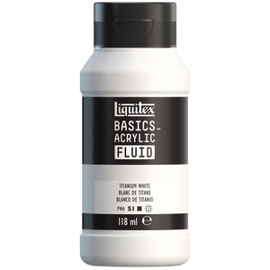 Liquitex Basics Acrylic Fluid Paint - Titanium White S1