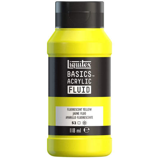 Liquitex Basics Acrylic Fluid Paint - Fluorescent Yellow