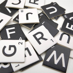 Dovecraft Printed Letter Tiles Black & White - 150 Pieces