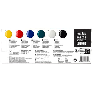 Liquitex Basics Acrylic Fluid Paint Set 6 x 118ml