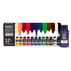 Liquitex Basics Acrylic Fluid Set 12 x 118ml