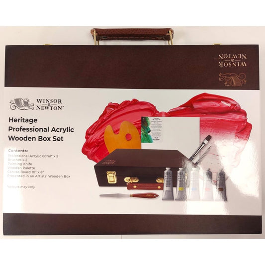 Master Artist Oil Paint Set Includes Wood Art Supply Carrying Case Sketchbox w/Easel & 5-Pack 12x16 Canvas Panels for Painting