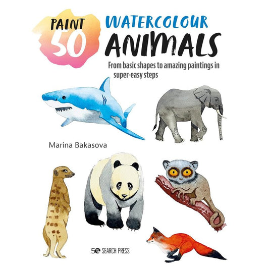 Paint 50: Watercolour Animals Book by Marina Bakasova