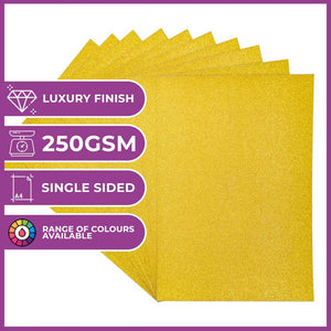 Crafter's Companion Glitter Card 10 Pack - Solar Gold