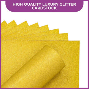 Crafter's Companion Glitter Card 10 Pack - Solar Gold