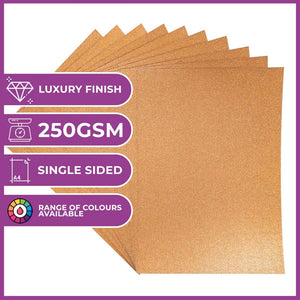 Crafter's Companion Glitter Card 10 Pack- Rose Gold