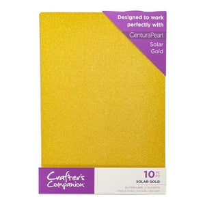 Crafter's Companion Glitter Card 10 Pack - Solar Gold