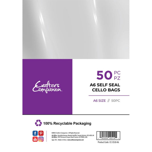 Crafter's Companion Self Seal Cello Bags A6 (50)