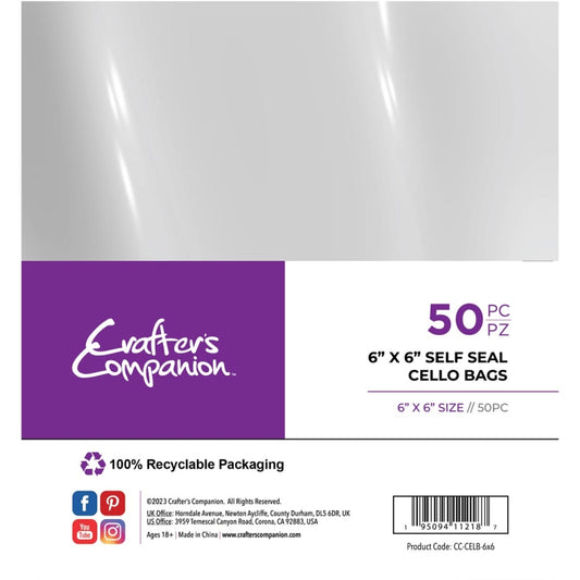 Crafter's Companion Self Seal Cello Bags - 6x6 inch (50)