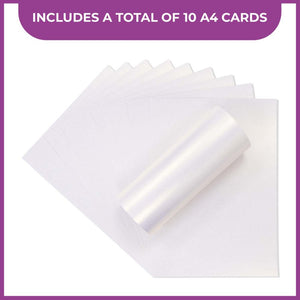 Centura Pearl A4 Card 10 Pack - Snow White with Hint of Gold