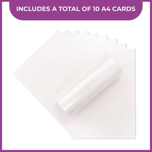 Centura Pearl Single A4 Card 10 Pack - Snow White Hint of Silver