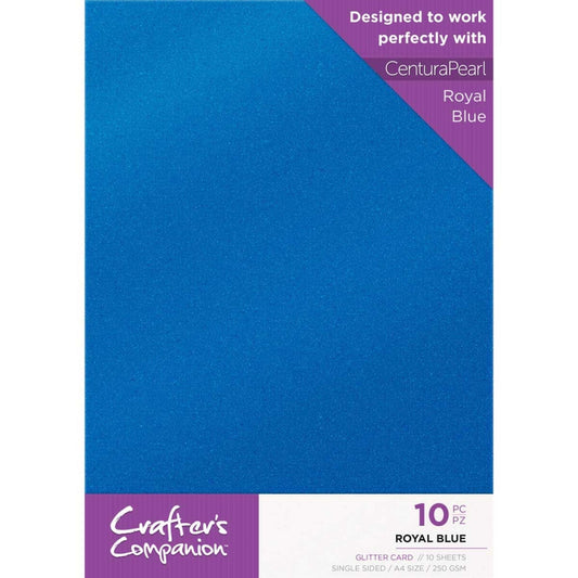 Crafter's Companion Glitter Card 10 Pack - Royal Blue