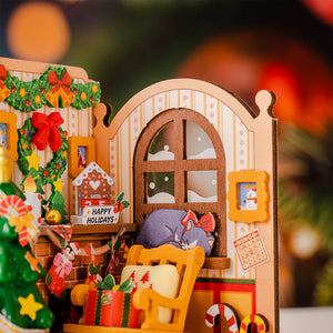 DIY Miniature Wooden Dollhouse - Christmas Fireplace