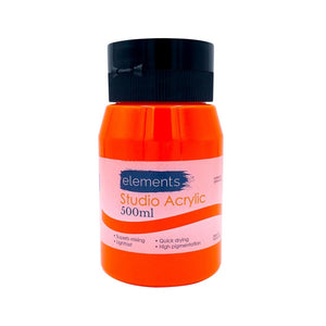 Elements 500ml Studio Acrylic Neon Orange