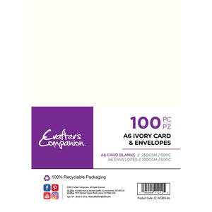 Crafter's Companion A6 Ivory Card & Envelopes (100)