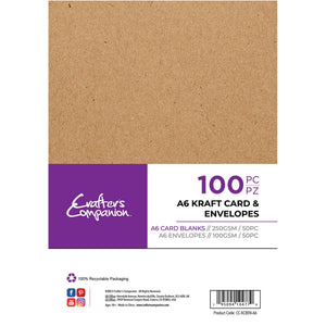 Crafter's Companion - A6 Kraft Card & Envelopes (100)